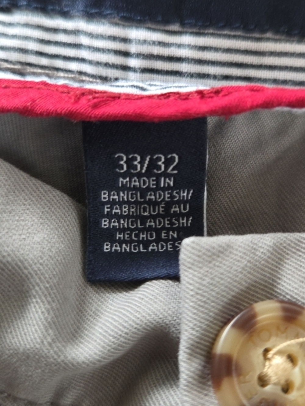 VTG Tommy Hilfiger Pants Mens 33 Gray 100% Cotton Khakis Chinos Flat Front 33x32 - Picture 7 of 10